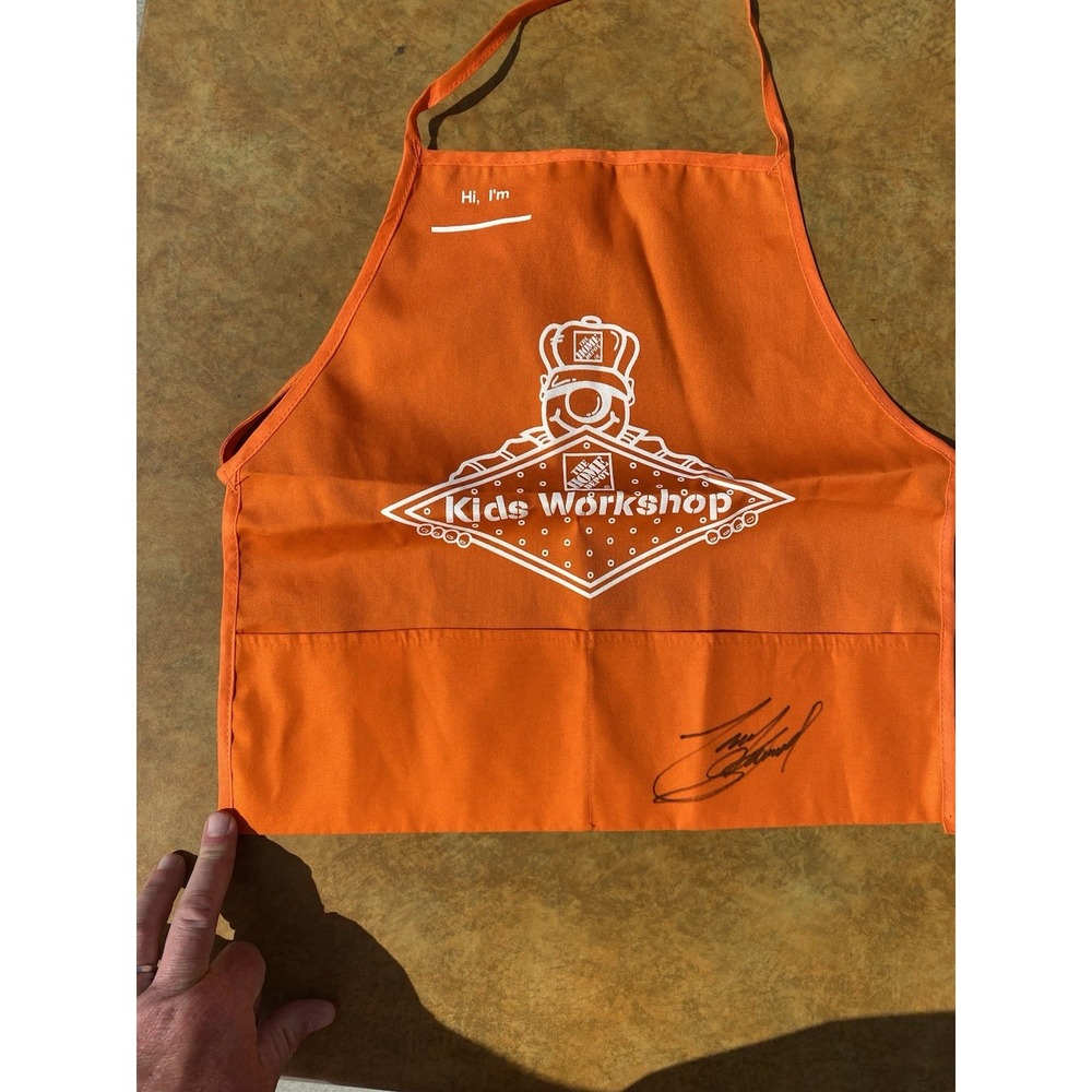Tony Stewart Signed Home Depot Kids Apron NASCAR Autograph No‎ COA Display VTG